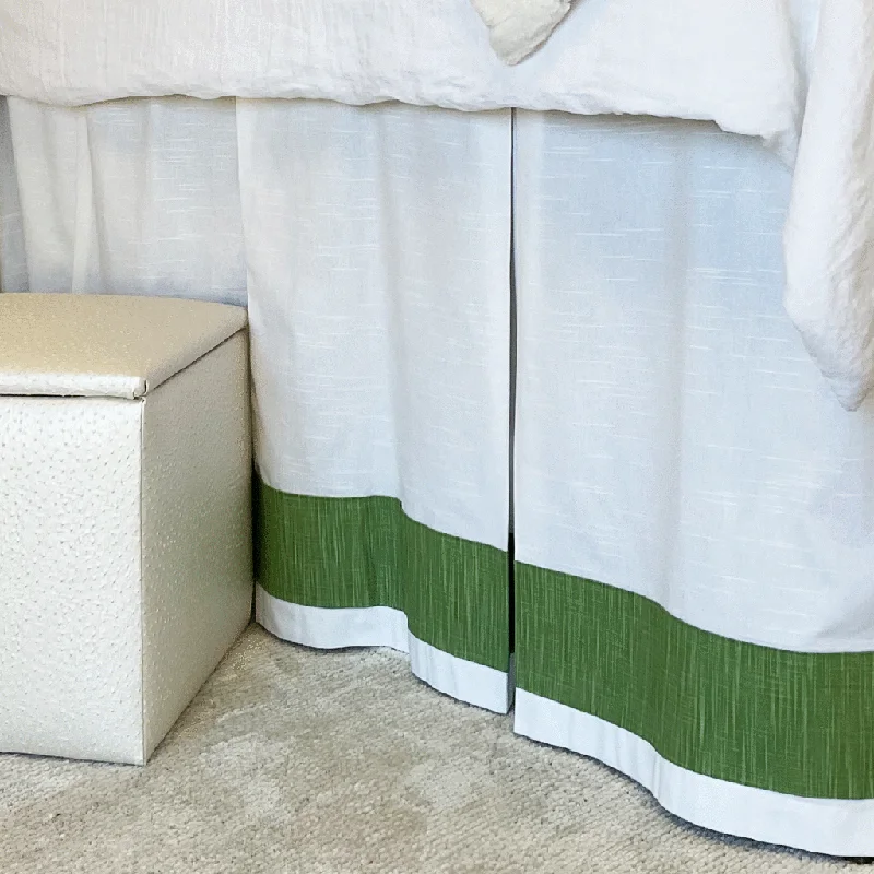 Bed skirts for air beds to make them look more like a regular bedBed Skirt Panel -  White with Lime Twist Banding