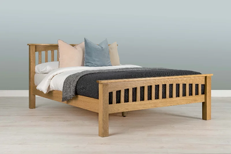 Bamboo - charcoal infused mattresses for odor absorptionBoston Solid Natural Oak Bed Frame - 5ft King Size