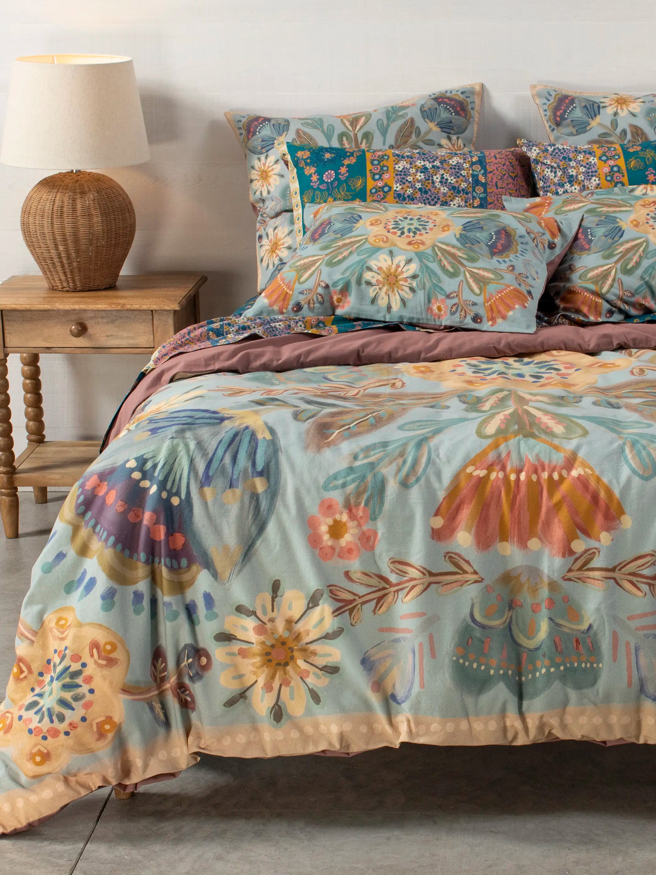 California king - size duvet covers for the extra - long and wide California king bedsCatalina Cotton Duvet Cover - Blue Mandala