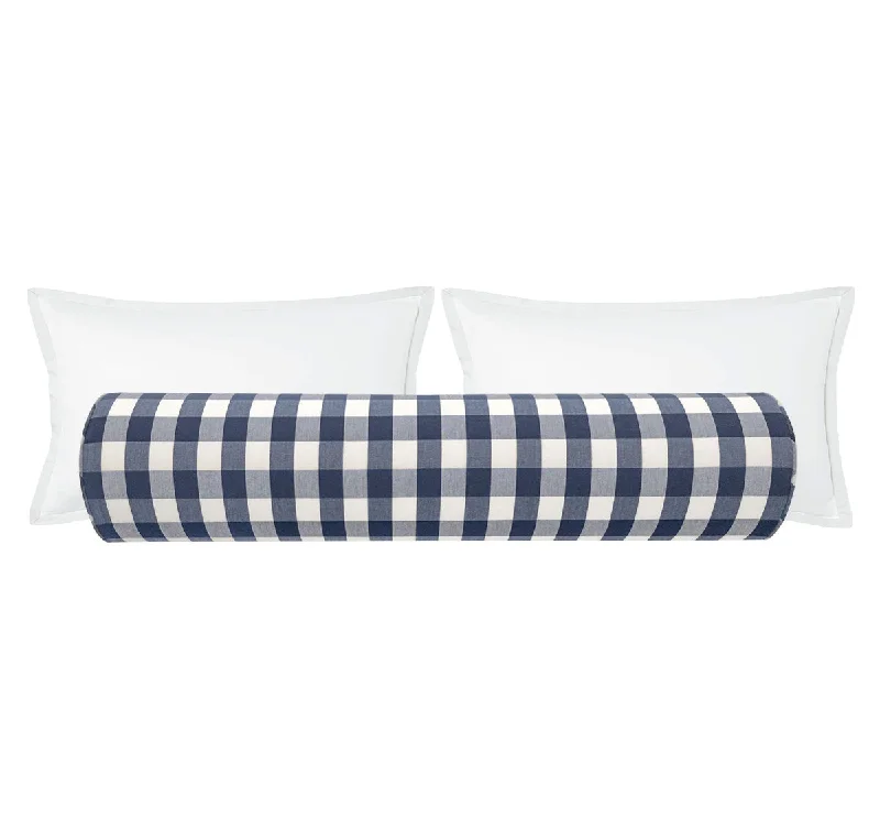 Bolsters for Board Game Sessions to Support the BodyTHE BOLSTER :: CHARLESTON CHECK // NAVY BLUE