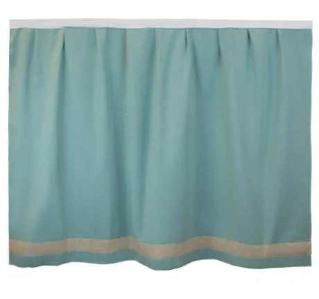 Bed skirts for beds with a canopy frameBed Skirt Panel - Spa Blue w/ Natural Ribbon