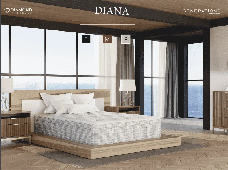 Queen - size mattresses for couples and standard bedroomsDiamond Diana Medium Natural Latex Lux Euro Top 15.5" Mattress