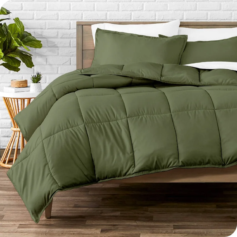 Latex - filled comforters with a bouncy texture and good supportDown Alternative Box Stitch Comforter Set - Twin/Twin XL