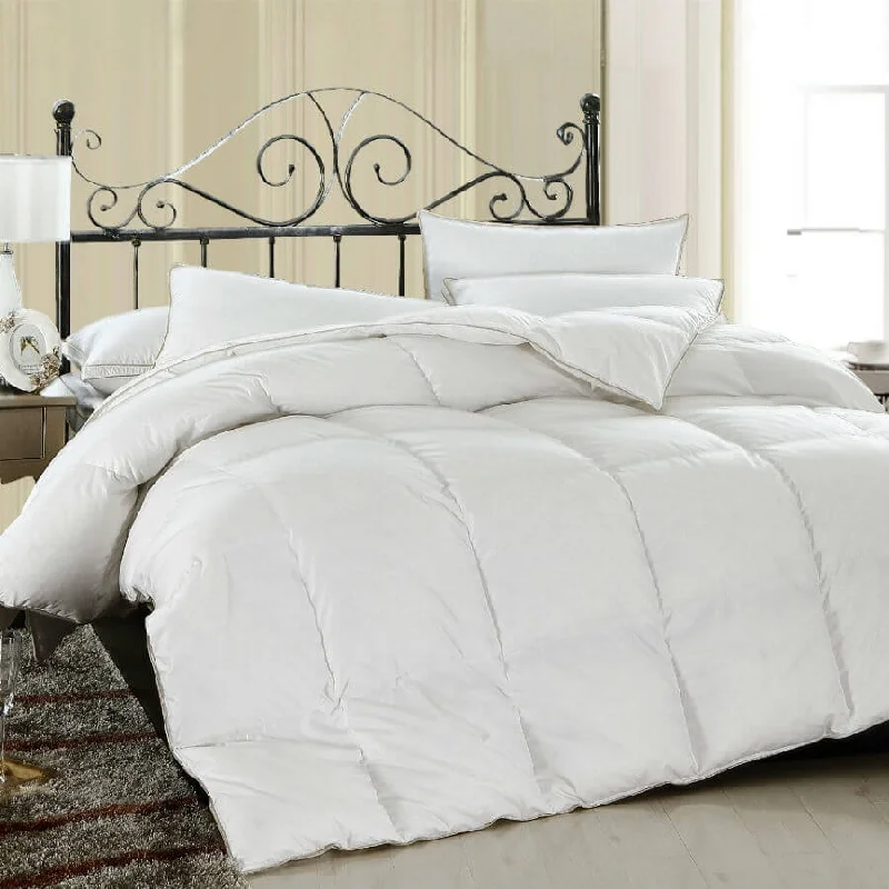 King - size comforters to fit large king - sized beds perfectlyLuxurious 600 Fill Power White Goose Down Comforter - 100% Egyptian Cotton Cover