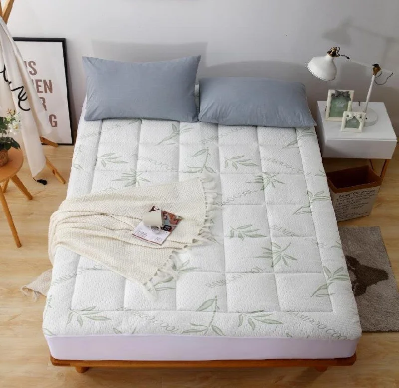 Queen - size mattresses for couples and standard bedroomsElegant Comfort Rayon Derived from Bamboo Mattress Pad, Fits Mattresses up to 16"