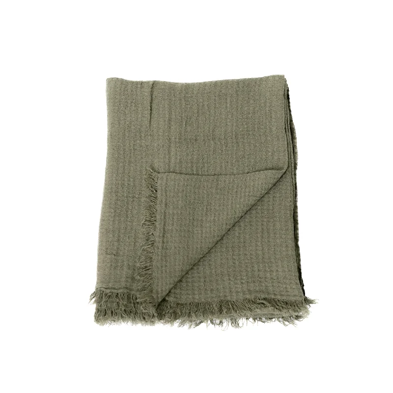 Rayon from bamboo blankets for a silky and breathable feelEstela Linen Waffle Throw by Cultiver