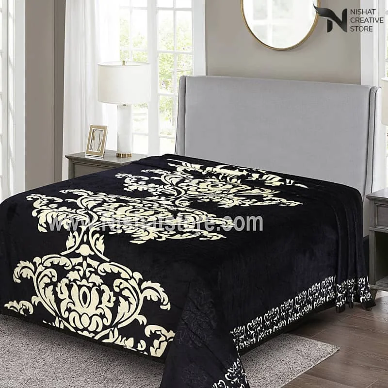 Bamboo fiber blankets with natural antibacterial propertiesExclusive Embossed Double  Blanket NCS# 040