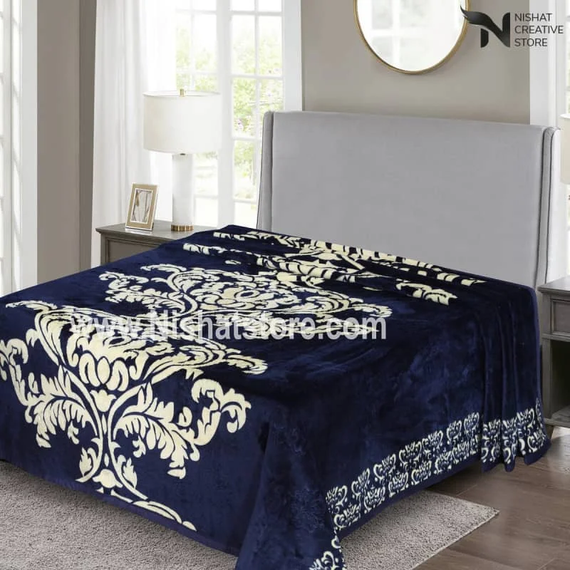 Chenille blankets with a thick and fuzzy textureExclusive Embossed Double Bed AC Blanket Design 044