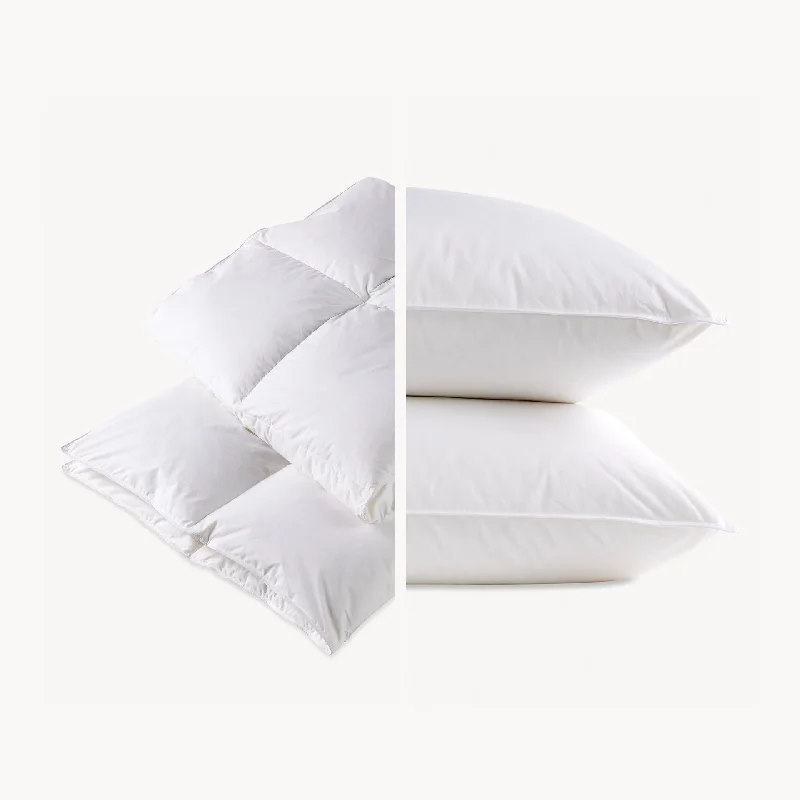 Polyester duvet covers with durability and colorfastnessFeather and Down 10.5 Tog Duvet & Essential Pillow Pair Bundle