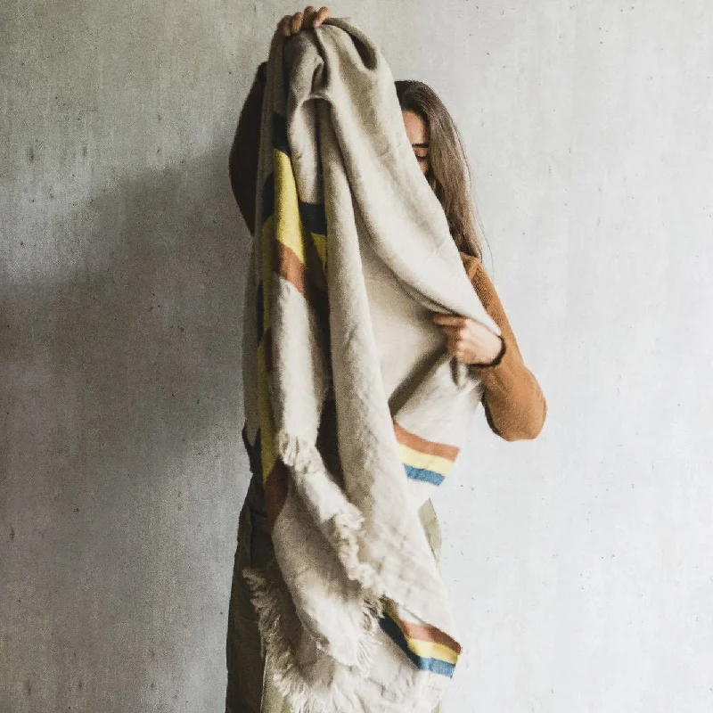 Mohair blankets with a unique sheen and softnessFouta Mercurio Stripe Belgian Towel/Throw Blanket