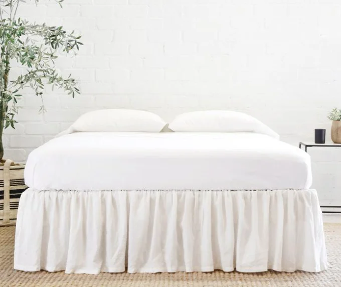 Bed skirts for beds with a metal frameGathered Linen Bedskirt - Final Sale 40% off in cart