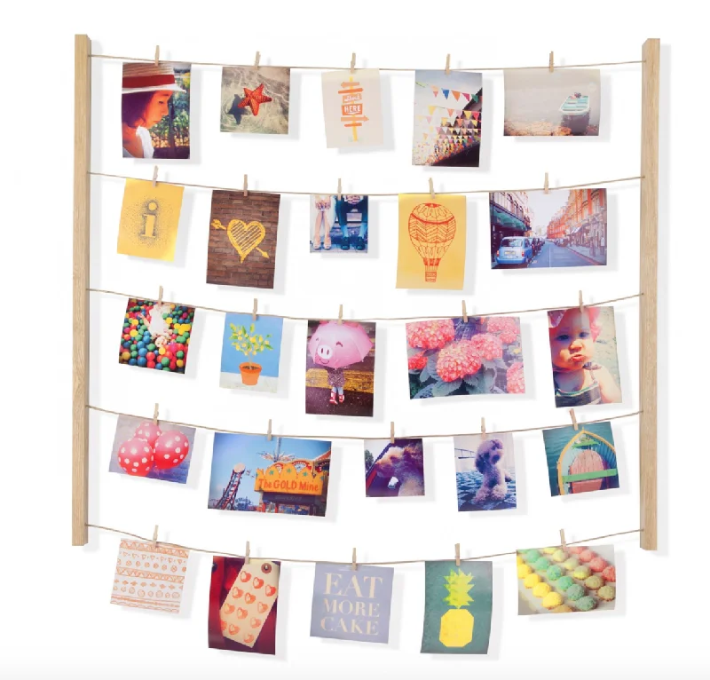 Bed skirts for beds with a solid - panel frameHang It Up Photo Display - Natural