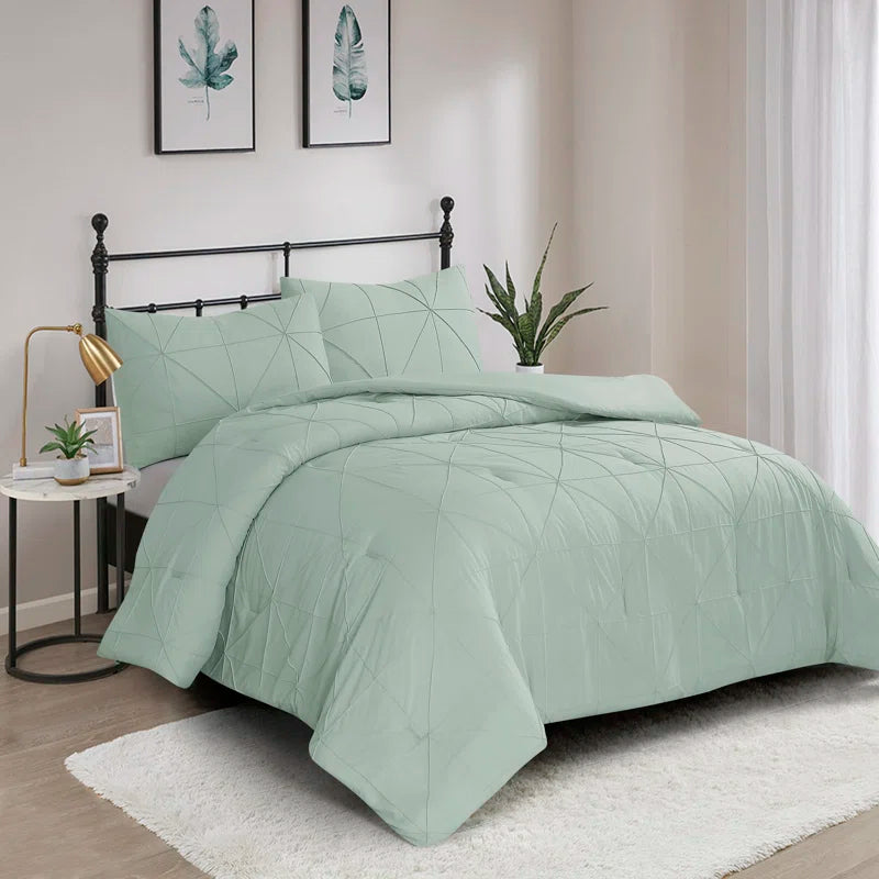 Synthetic - filled comforters like polyester for affordability and hypoallergenic propertiesHartford Comforter - Misty Sage