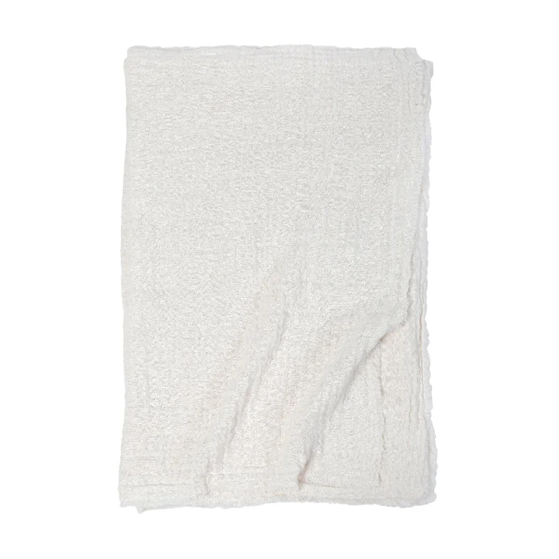 Fleece blankets for a cozy and plush textureHermosa Oversized Throw by Pom Pom at Home, Cream