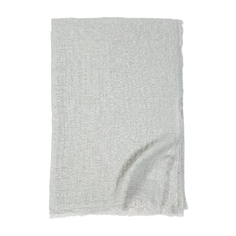 Silk blankets with a smooth and elegant touchHermosa Oversized Throw by Pom Pom at Home, Ocean/Cream