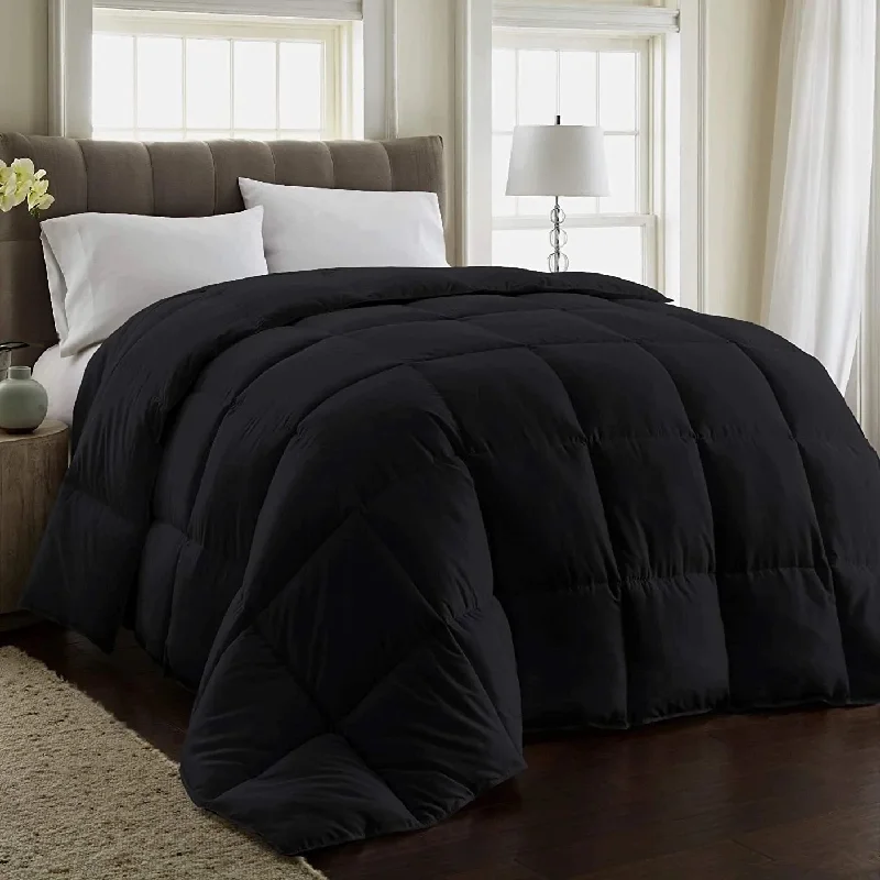 Wool - filled comforters with natural moisture - wicking and temperature - regulating featuresLuxurious 750 Fill Power Black Down Comforter - 100% Egyptian Cotton Cover