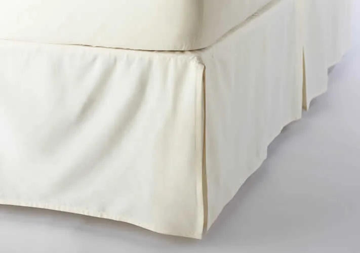 Bed skirts for beds with a round frame18 Inch Drop Bed Skirt Ivory Egyptian Cotton 1000TC