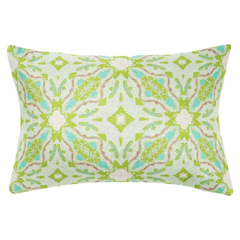 Patchwork duvet covers with a variety of fabric pieces sewn together for a rustic charmLagos Green 14x20 Pillow