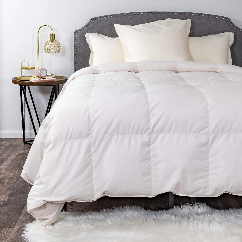 Goose down comforters known for their superior quality and insulationLight Warmth Signature Baffled Down Comforter