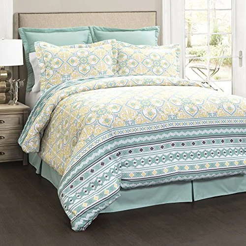 Synthetic - filled comforters like polyester for affordability and hypoallergenic propertiesLush Decor DÃ©cor Carlene 6 Piece Comorter Set, Queen, Blue: Home & Kitchen