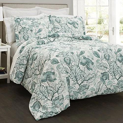 Duck down comforters with a softer feel and good warmth retentionLush Decor Lush DÃ©cor Cynthia Jacobean 6 Piece Comorter Set Full/Queen Dusty Blue: Home & Kitchen