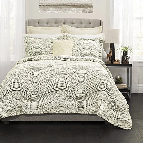 Latex - filled comforters with a bouncy texture and good supportLush Decor Pixel Wave 6 Piece Comforter Set, King, Taupe: Home & Kitchen