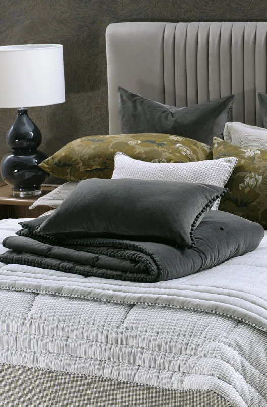 Silk - filled comforters for a luxurious and smooth touchMateo Graphite Comforter