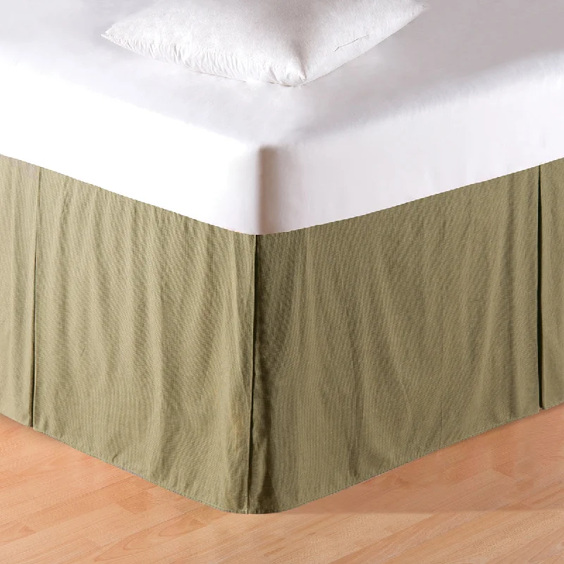 Bed skirts for beds with a decorative - carved frameMini Green Plaid Bed Skirt