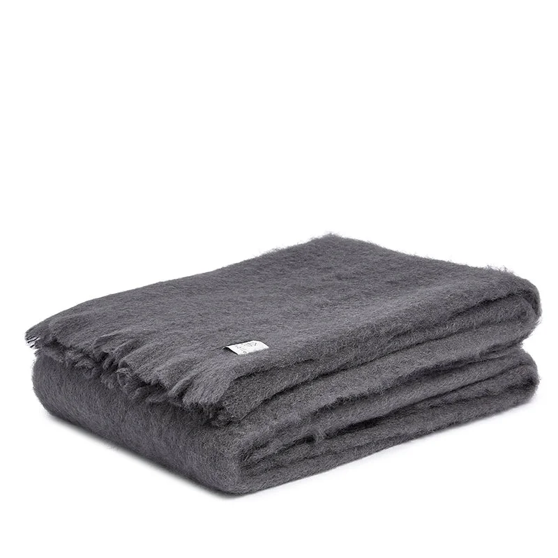 Bamboo fiber blankets with natural antibacterial propertiesMohair blanket slate