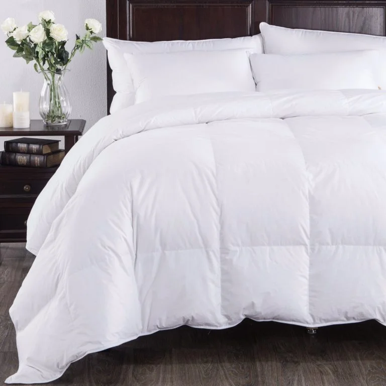 Latex - filled comforters with a bouncy texture and good supportMonterey Light Weight White Down 400 Thread Count Comforter (Level 1)