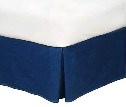 Bed skirts for water beds to give them a more traditional look30 Inch Drop Bed Skirt Navy Blue Egyptian Cotton 1000TC