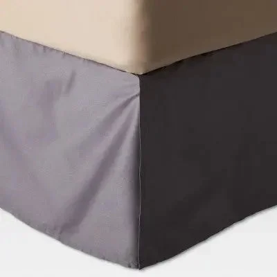 Bed skirts for air beds to make them look more like a regular bedGray Wrinkle-Resistant Cotton Bed Skirt (Full) - Threshold