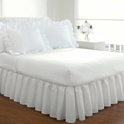 Bed skirts for adjustable - height bedsNew - King Ruffled Bed Skirt White - Magic Skirt