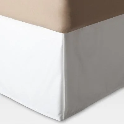 Bed skirts for beds with a wooden frameOpen Box - White Wrinkle-Resistant Cotton Bed Skirt (King) - Threshold