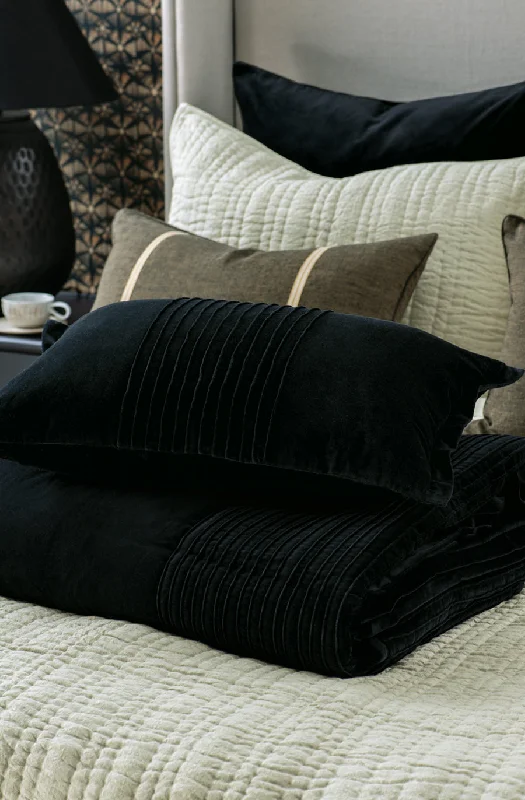 Microfiber - filled comforters that are lightweight and easy to care forpiega black comforter