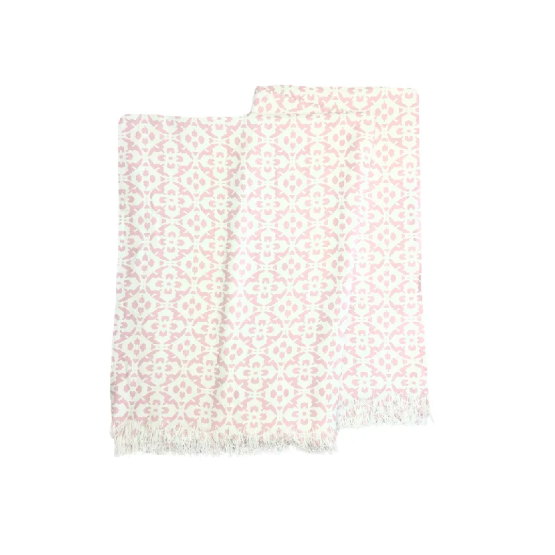 Mid - priced duvet covers with a good balance of quality and costPorto Tiles Blush Throw Blanket