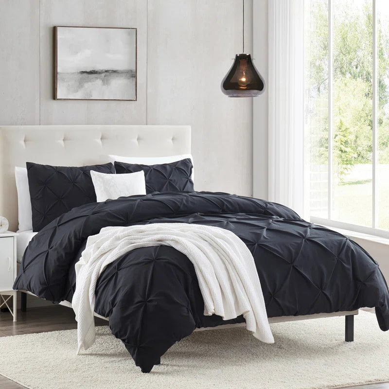 Synthetic - filled comforters like polyester for affordability and hypoallergenic propertiesPintuck Comforter - Black