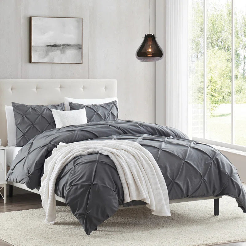 Queen - size comforters for standard queen - sized mattressesPintuck Comforter - Grey