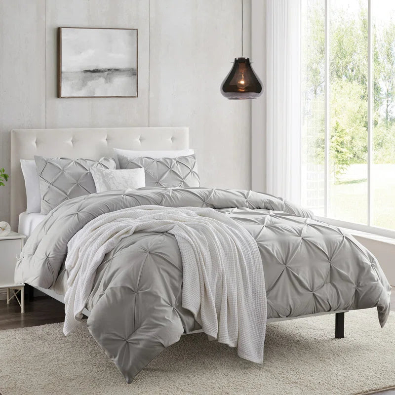 King - size comforters to fit large king - sized beds perfectlyPintuck Comforter - Light Grey