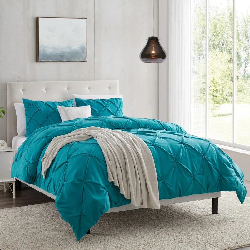 Wool - filled comforters with natural moisture - wicking and temperature - regulating featuresPintuck Comforter - Teal