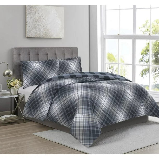 Cotton - filled comforters for a breathable and natural sleep experiencePlaid Comforter - Blue