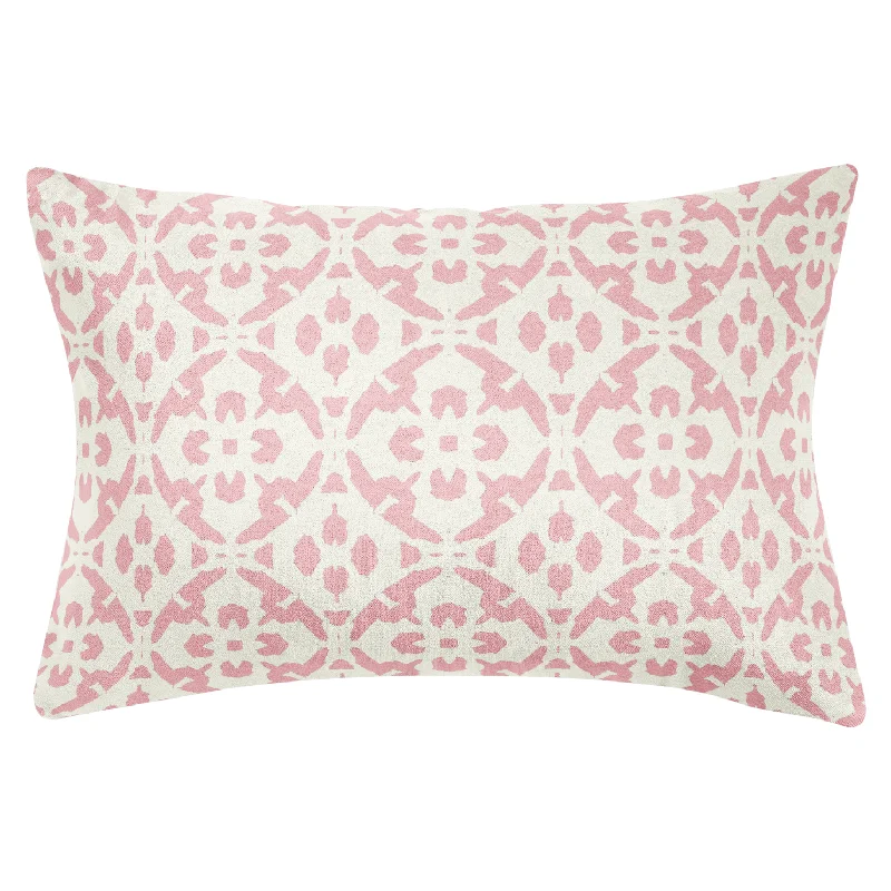 Button - closure duvet covers for a classic and secure fasteningPorto Tiles Blush 14x20 Pillow