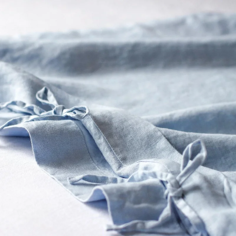 Hotel - quality duvet covers for a luxurious feel at homePowder Blue Linen Cot Duvet