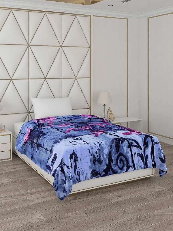 Silk blankets with a smooth and elegant touchPrinted Single Bed Blanket for Heavy Winter -2 Ply