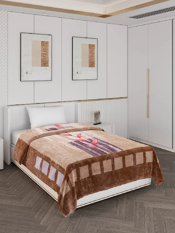 Linen blankets with a rustic and textured lookPrinted Single Bed Blanket for Mild Winter -1 Ply