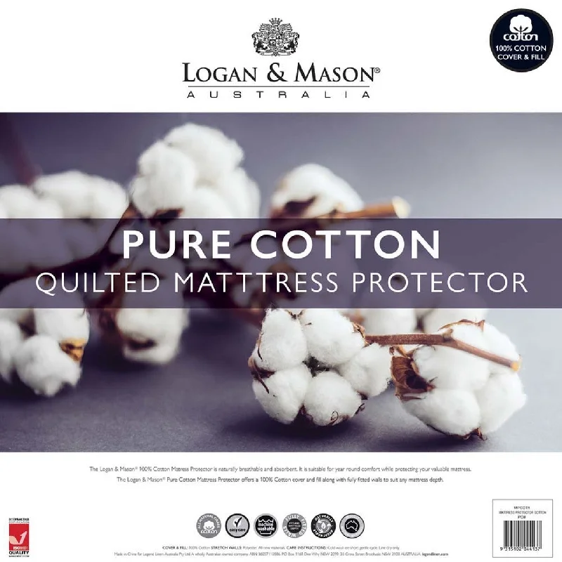 Queen - size mattresses for couples and standard bedroomsPure Cotton Quilted Mattress Protector by Logan & Mason