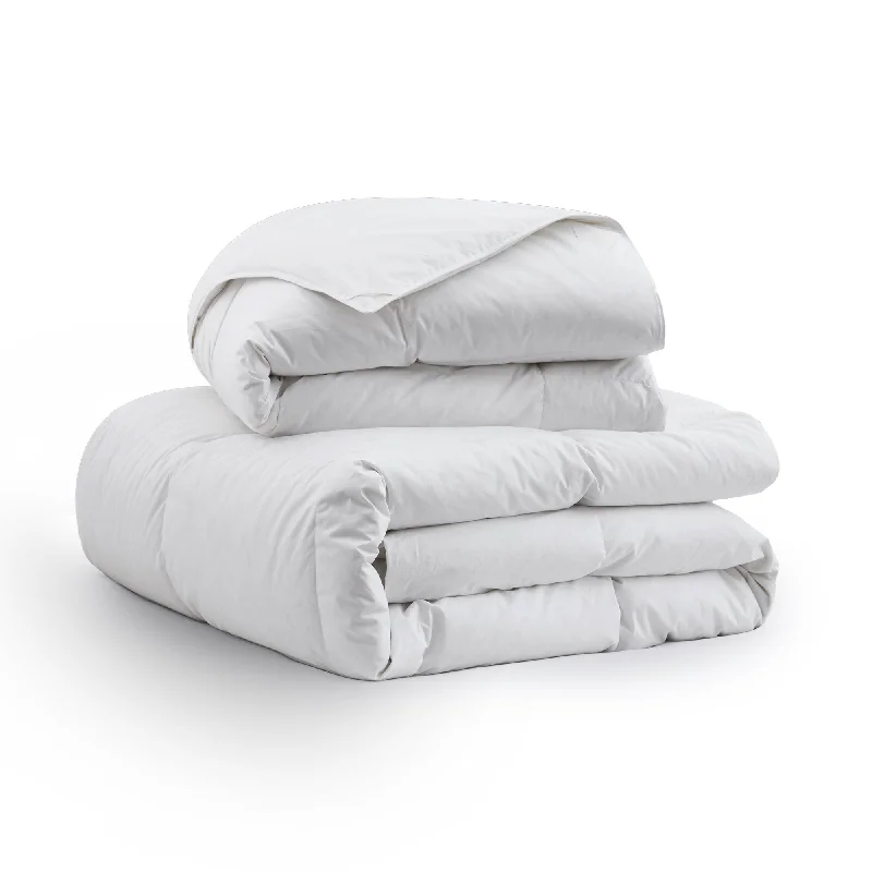 Wool - filled comforters with natural moisture - wicking and temperature - regulating featuresPuredown White Goose Feather and Down Comforter