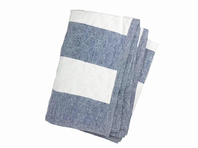 Microfiber blankets that are durable and easy to care forQuilted Linen Throw in Harbour Island Blue