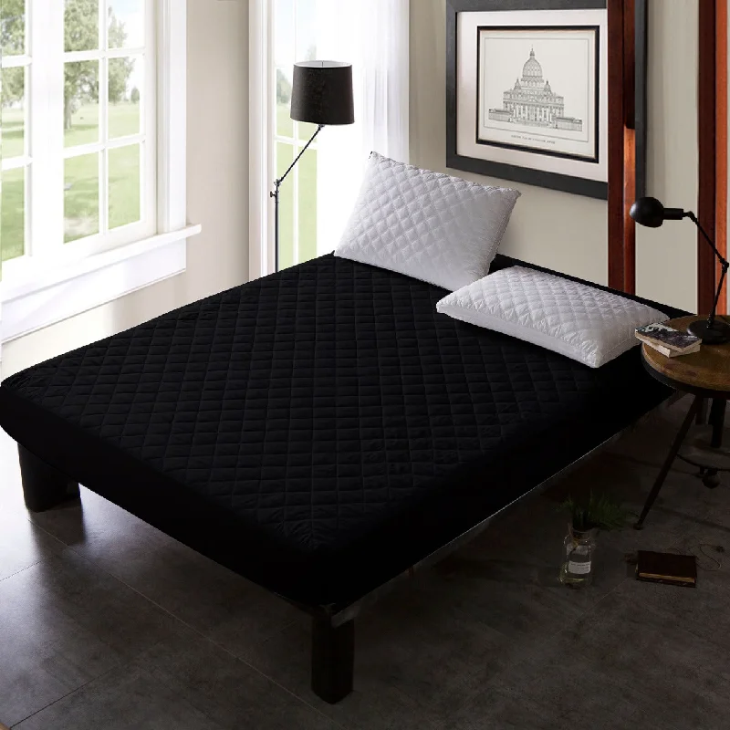 Bamboo - charcoal infused mattresses for odor absorptionQuilted Waterproof Mattress Protector-Black