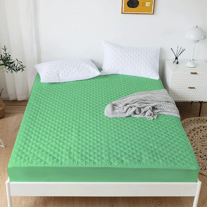 Natural latex and organic cotton blend mattressesQuilted Waterproof Mattress Protector-Powder Green